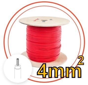 10-500 Meter 4 mm² H1Z2Z2-K Rot Kabel KBE Berlin Photovoltaikkabel / Solarkabel / Solarleitung